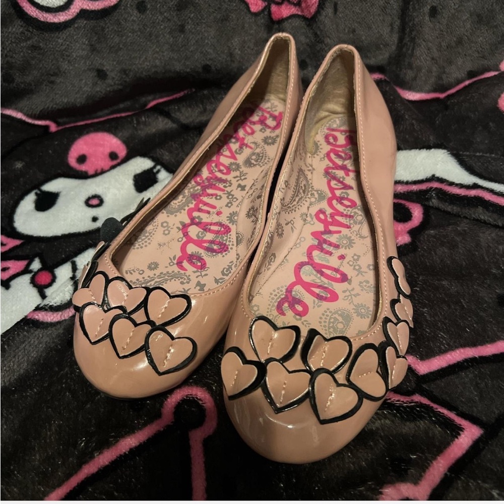 Betsey Johnson Blush Heart Flats